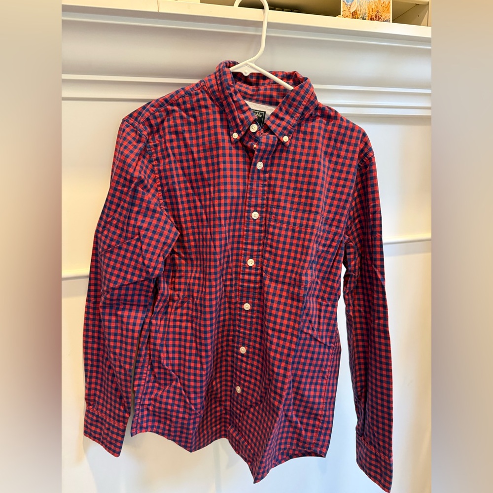 Abercrombie & Fitch Red and Blue Plaid Men's Shirt